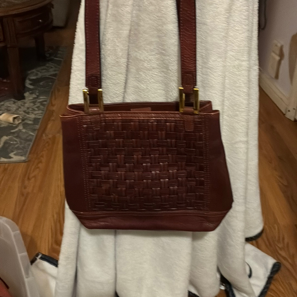 Decca Crossbody Leather Woven Front Zippered Purse